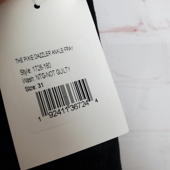 NEW Mother The Pixie Dazzler Ankle Fray Not Guilty Exposed Button Jeans Size 31 - Picture 9 of 16